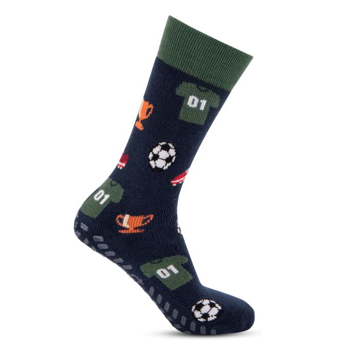totes toasties® Mens Original Slipper Socks (Twin Pack) Football / Stripe Extra Image 5